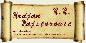 Mrđan Majstorović vizit kartica